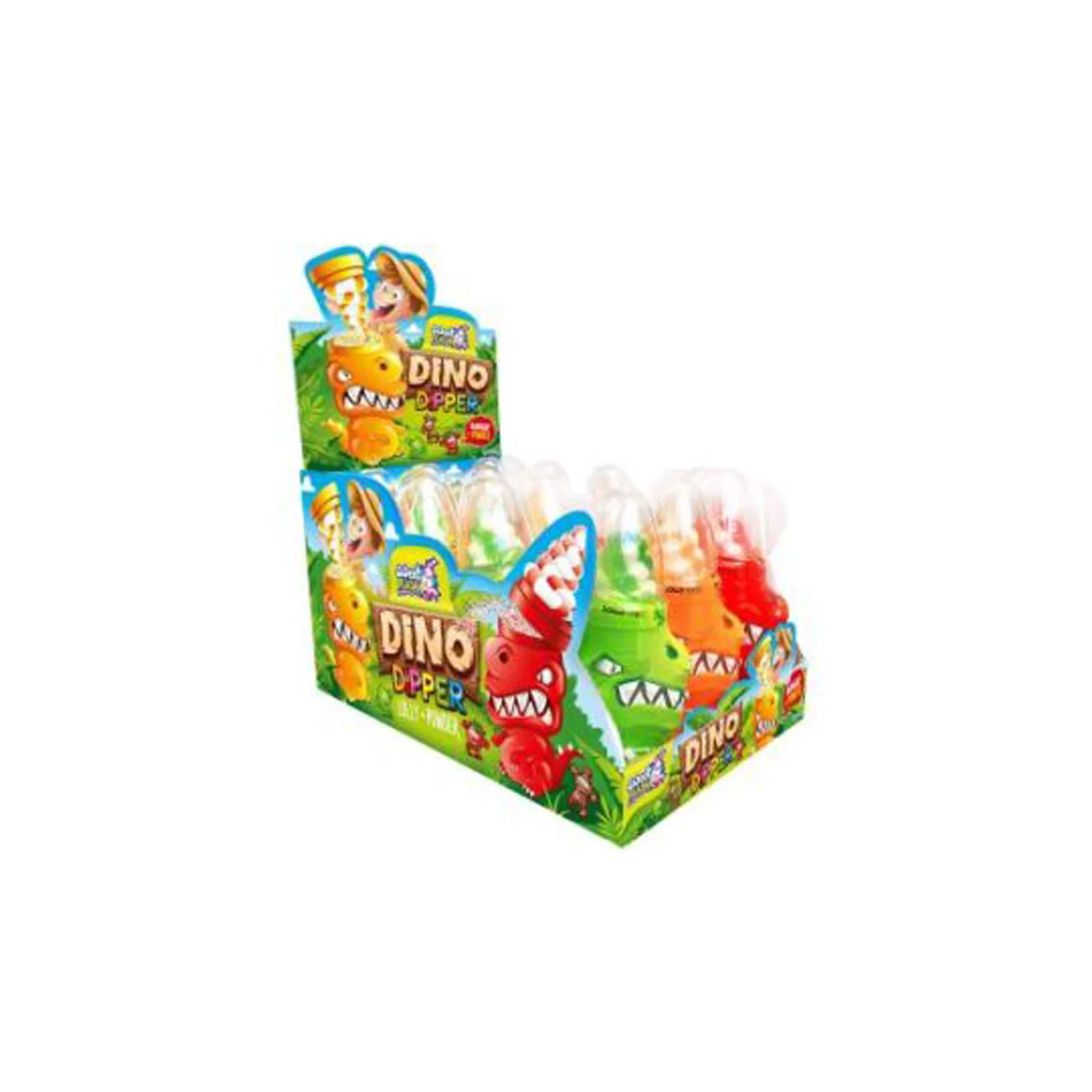 Sweet Flash Dino Dipper Lolly & Powder 50g (Pack 12)