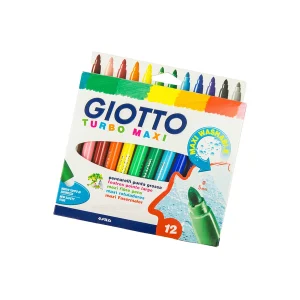 Giotto Turbo Maxi Πλενόμενοι Μαρκαδόροι Ζωγραφικής 5mm Χονδροί Σετ 12τμχ