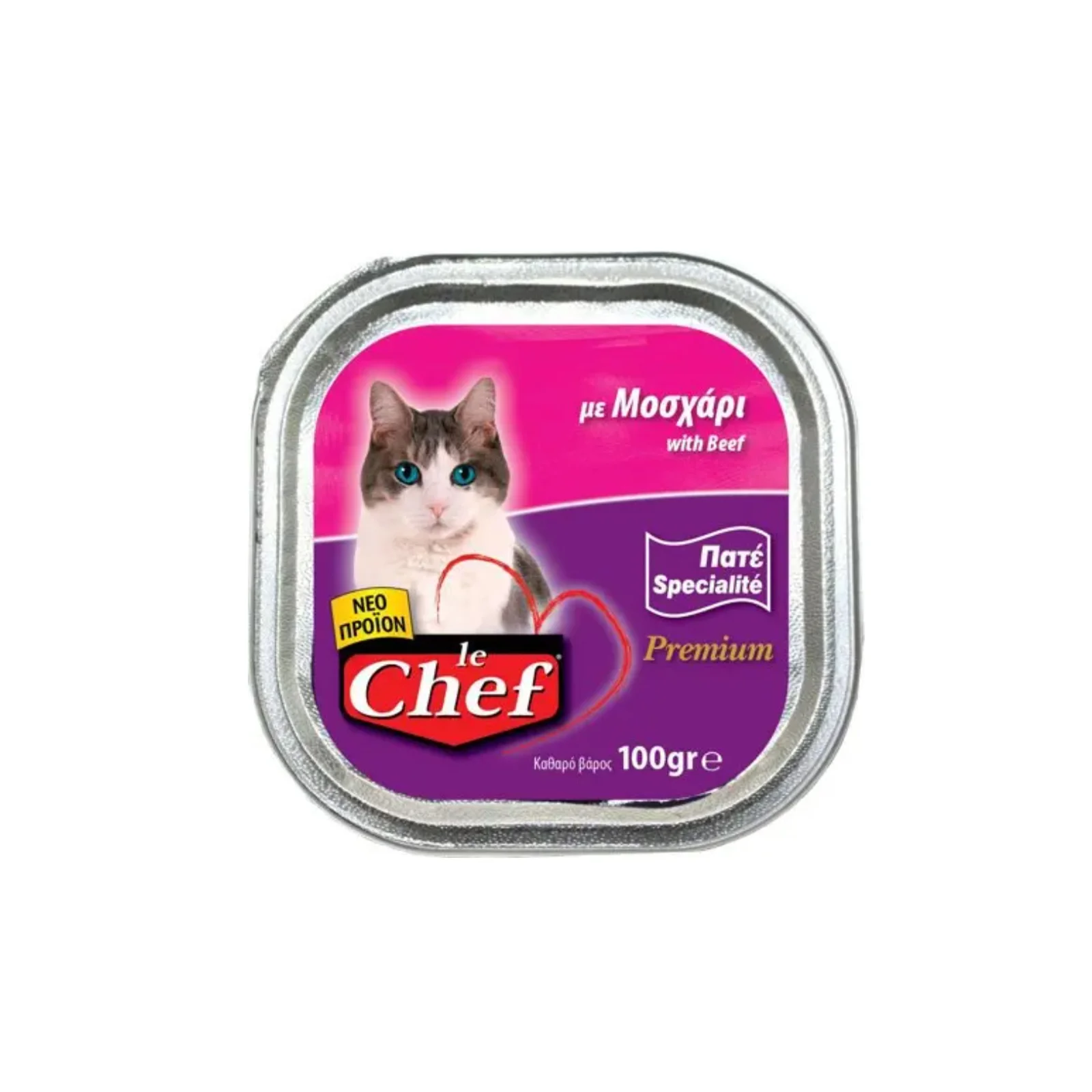 LE CHEF Γάτας Alucup Μοσχάρι 100gr