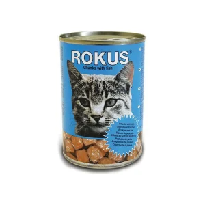 ROKUS Κονσέρβα Υγρή Τροφή για Ενήλικες Γάτες σε Κονσέρβα με Ψάρια 410gr