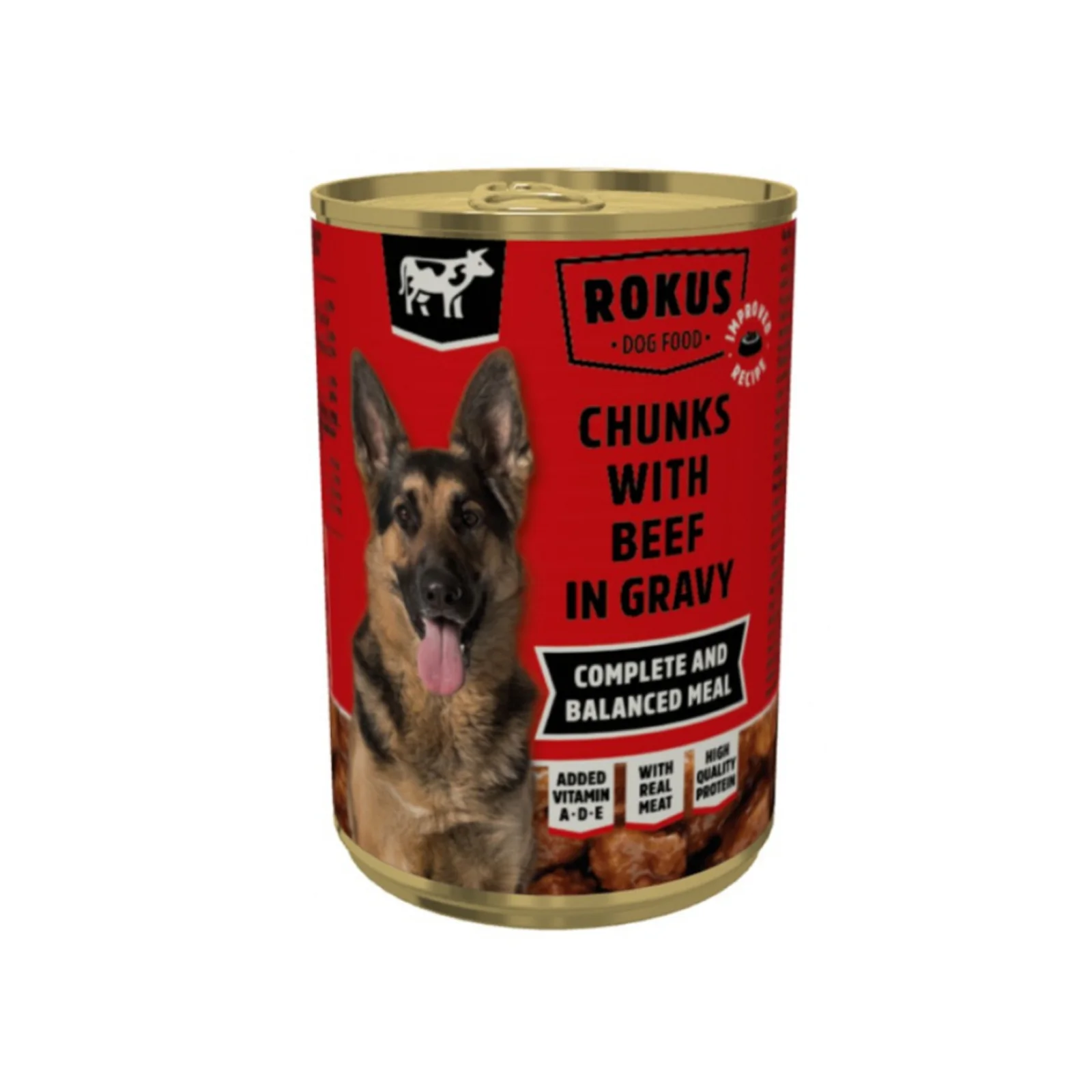 ROKUS Υγρή Τροφή Σκύλων σε Κονσέρβα με Μοσχάρι 1240gr