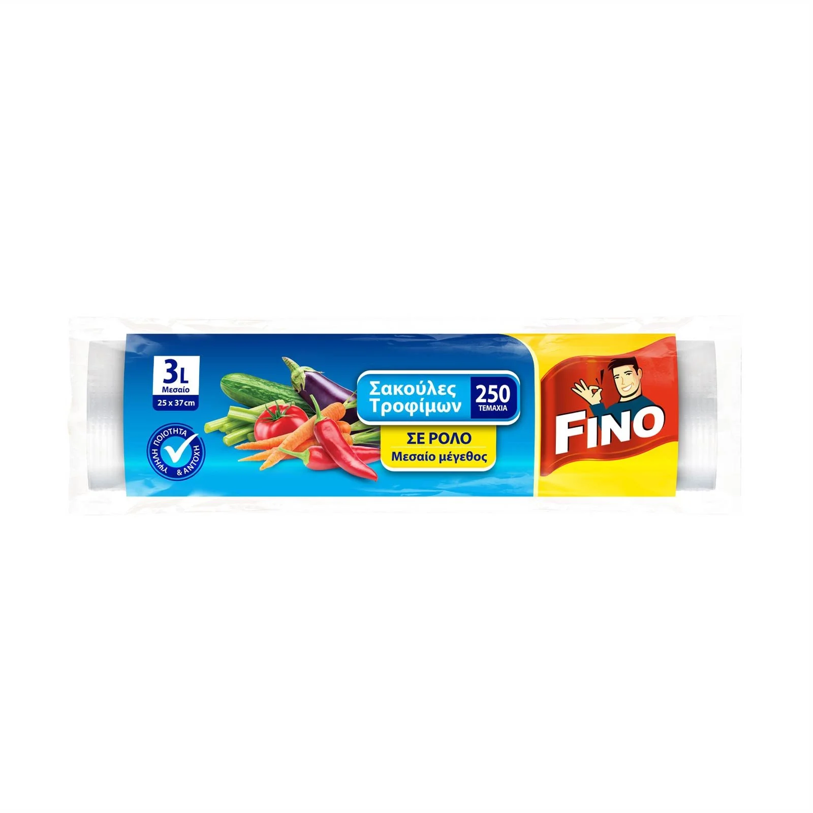 FINO Σακούλες Τροφίμων σε Ρολό Μεσαίες 3lt 250τεμ