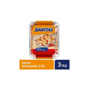 SANITAS Σκεύος Αλουμινίου S20 Μεγάλο Παραλληλόγραμμο 3τεμ