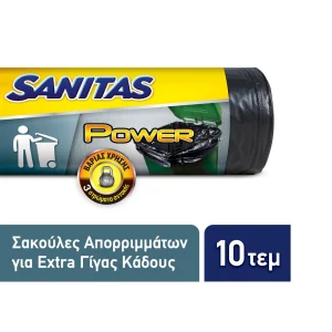 SANITAS Σακούλες Απορριμμάτων Power Γίγας 160L 10 Τεμάχια
