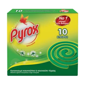 PYROX Spiral Active Εντομοαπωθητικές Σπείρες για Κουνούπια & Κουνούπι Τίγρης 10τεμ