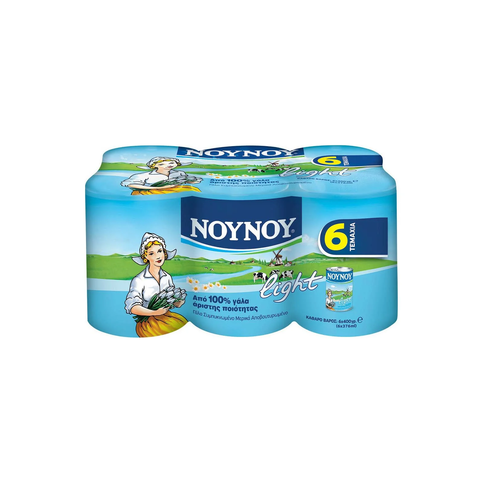 ΝΟΥΝΟΥ Γάλα Εβαπορέ Light 6x400gr