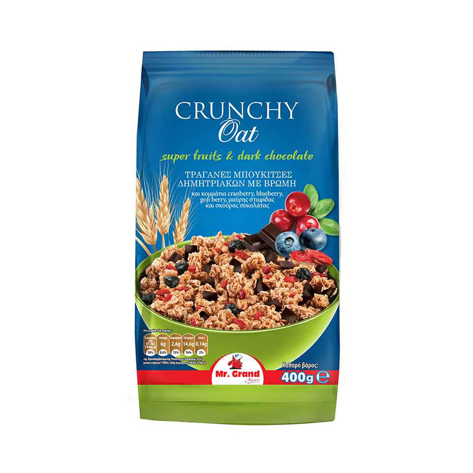 MR.GRAND Crunchy Oat Δημητριακά Super Fruit 400γρ
