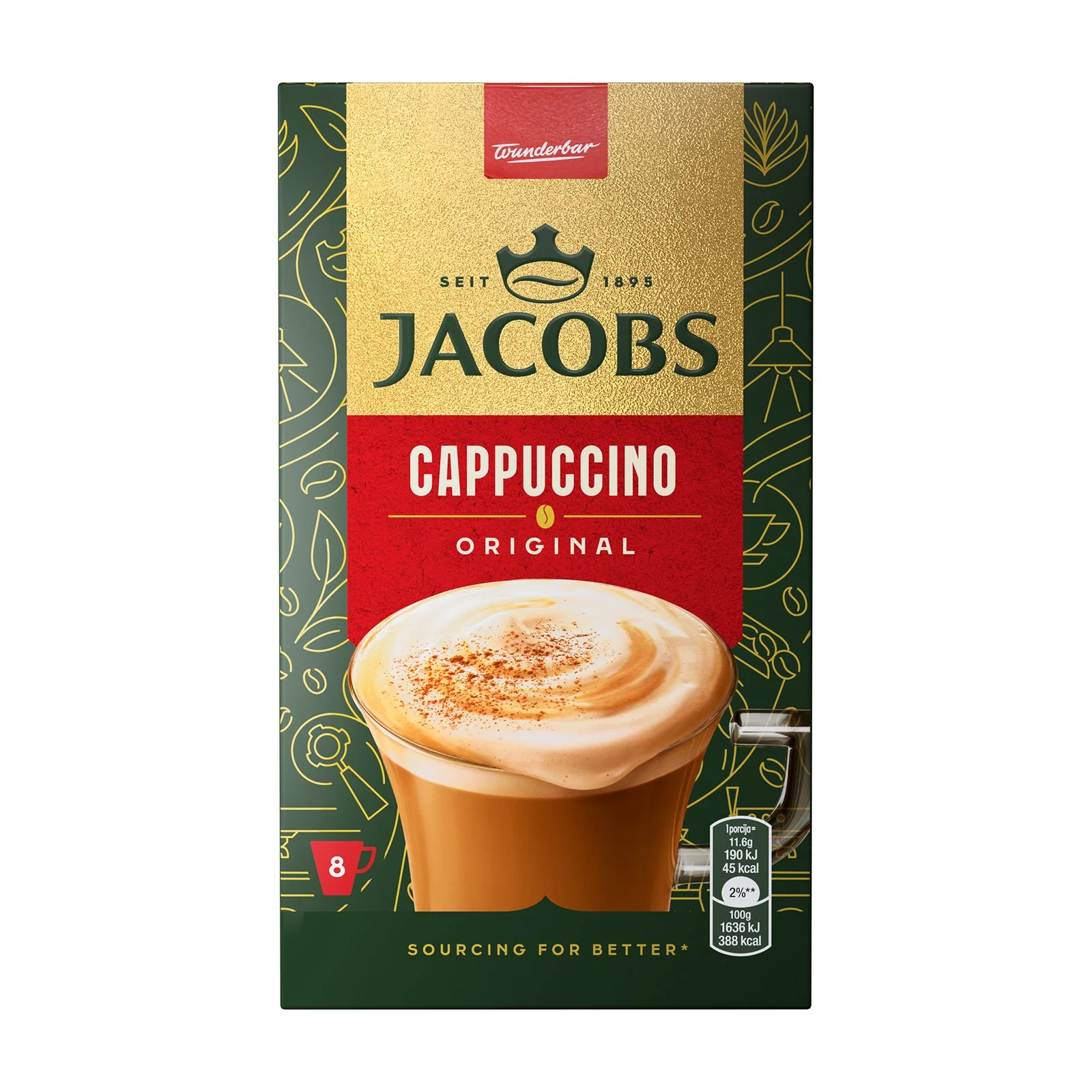JACOBS Στιγμιαίο Ρόφημα Cappuccino Original 8x11,6g