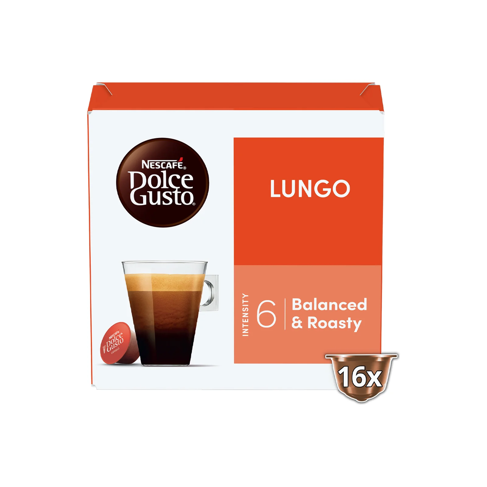 NESCAFE Dolce Gusto Καφές Lungo 16 Κάψουλες 89.6 gr