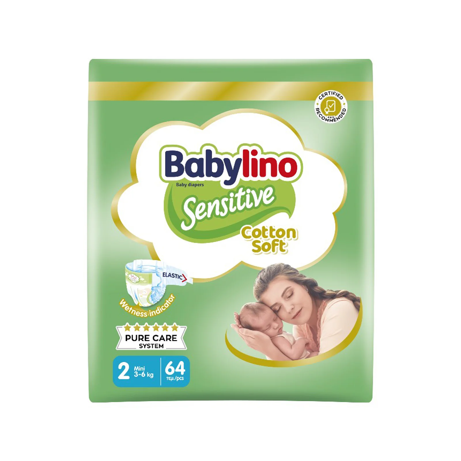 BABYLINO Sensitive No2 3-4 64τεμ