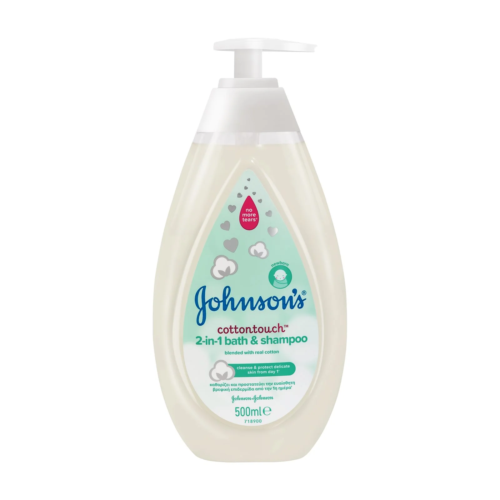 JOHNSON_S Baby Cotton Touch 2σε1 Αφρόλουτρο & Σαμπουάν 500ml