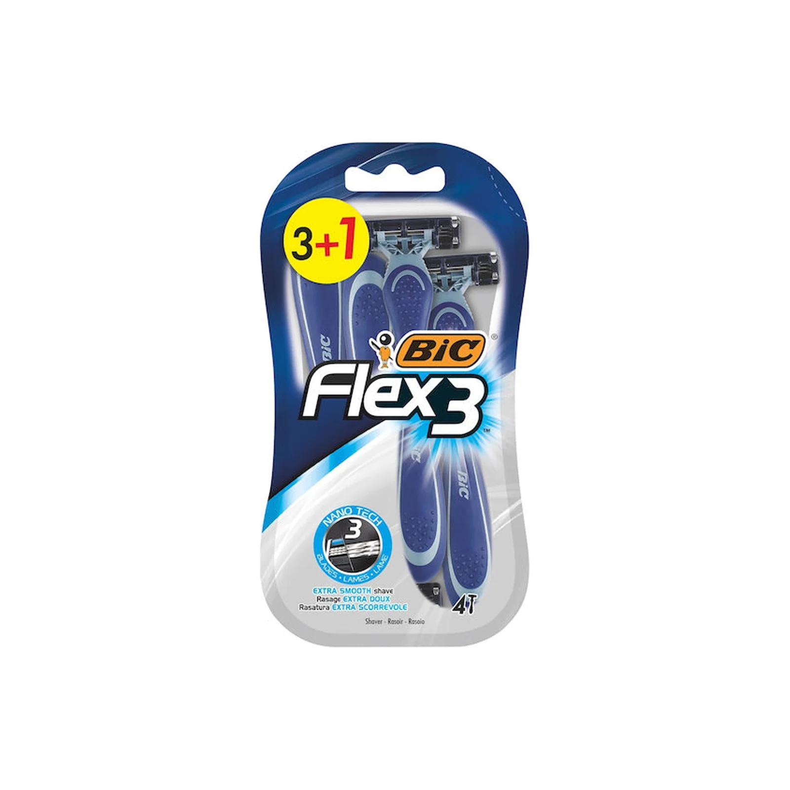 BIC Flex 3 Ξυραφάκια μιας Χρήσης με 3 Λεπίδες & Λιπαντική Ταινία 4τμχ