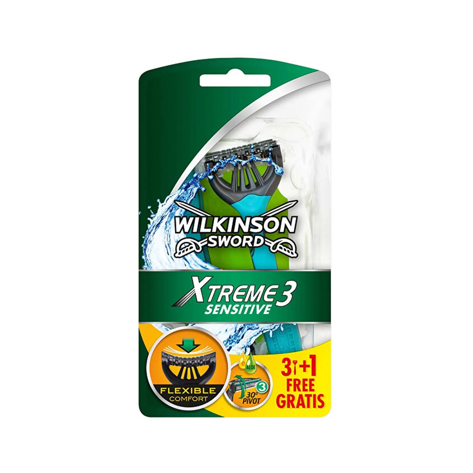 WILKINSON Ξυραφάκι μιας χρήσης για άντρες Xtreme 3′Sensitive 4τεμ