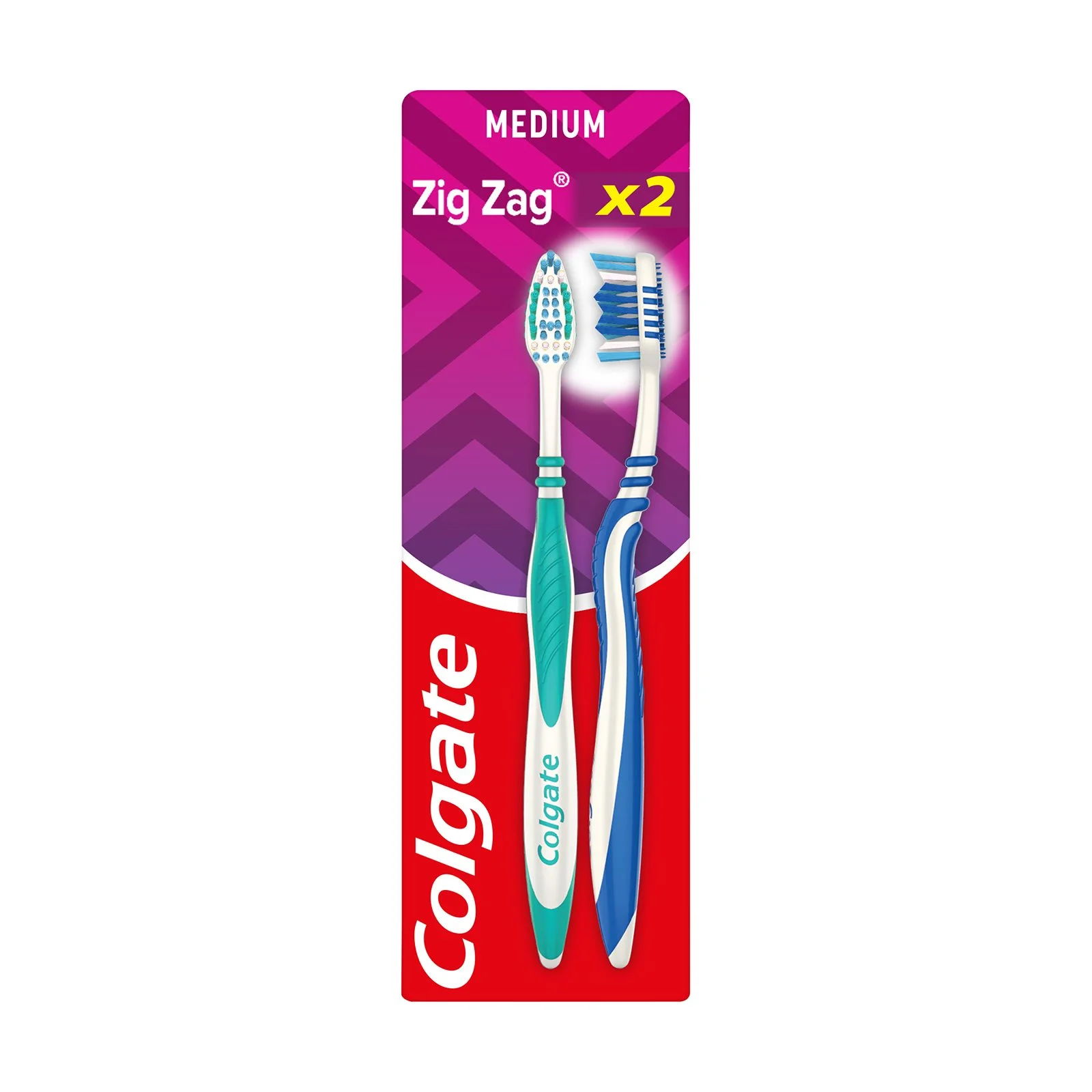 COLGATE Zig Zag Οδοντόβουρτσα μέτρια 2τεμ