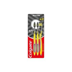 COLGATE Οδοντόβουρτσα Zig Zag Charcoal 3τεμ