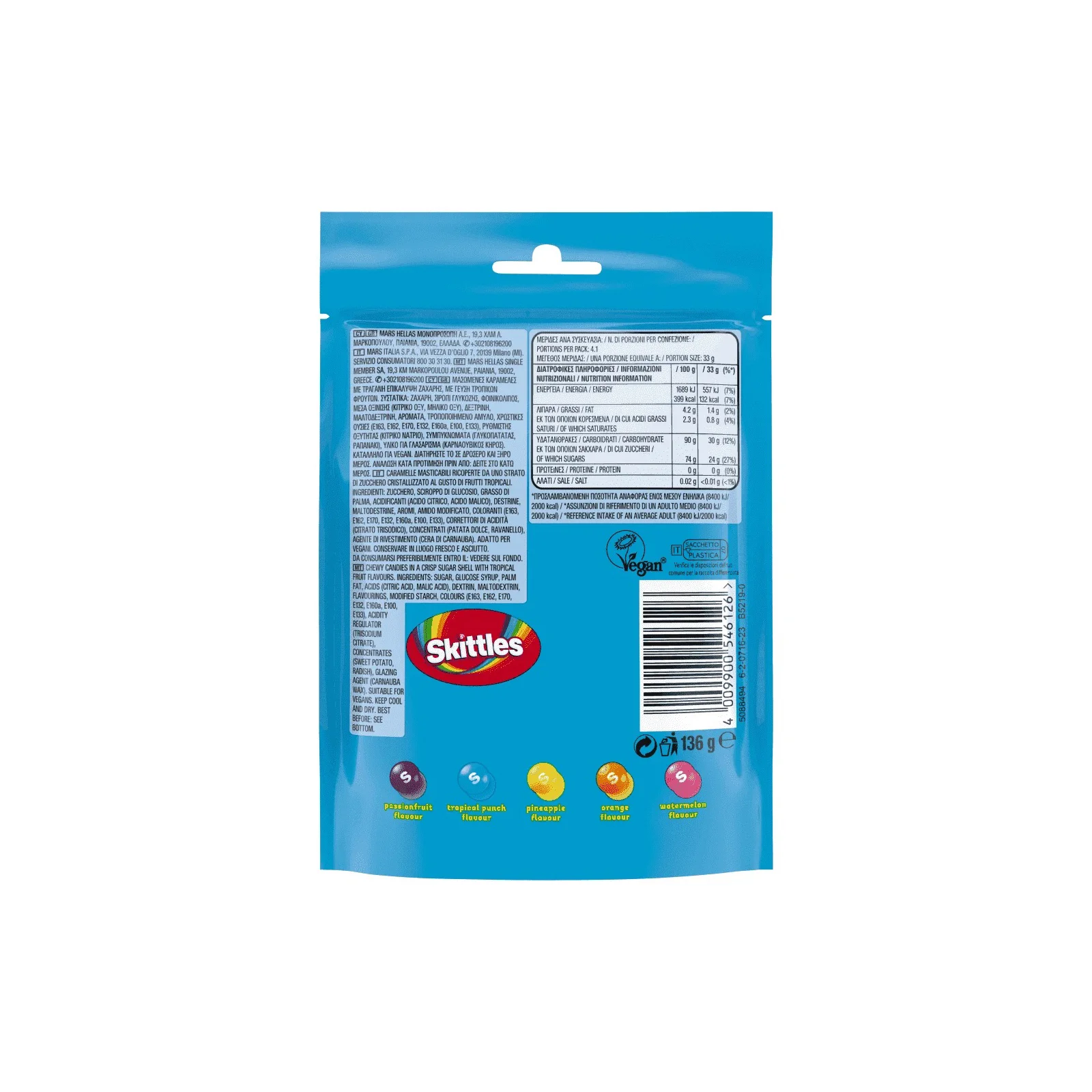 Skittles Tropical Candy 136gr - Image 2