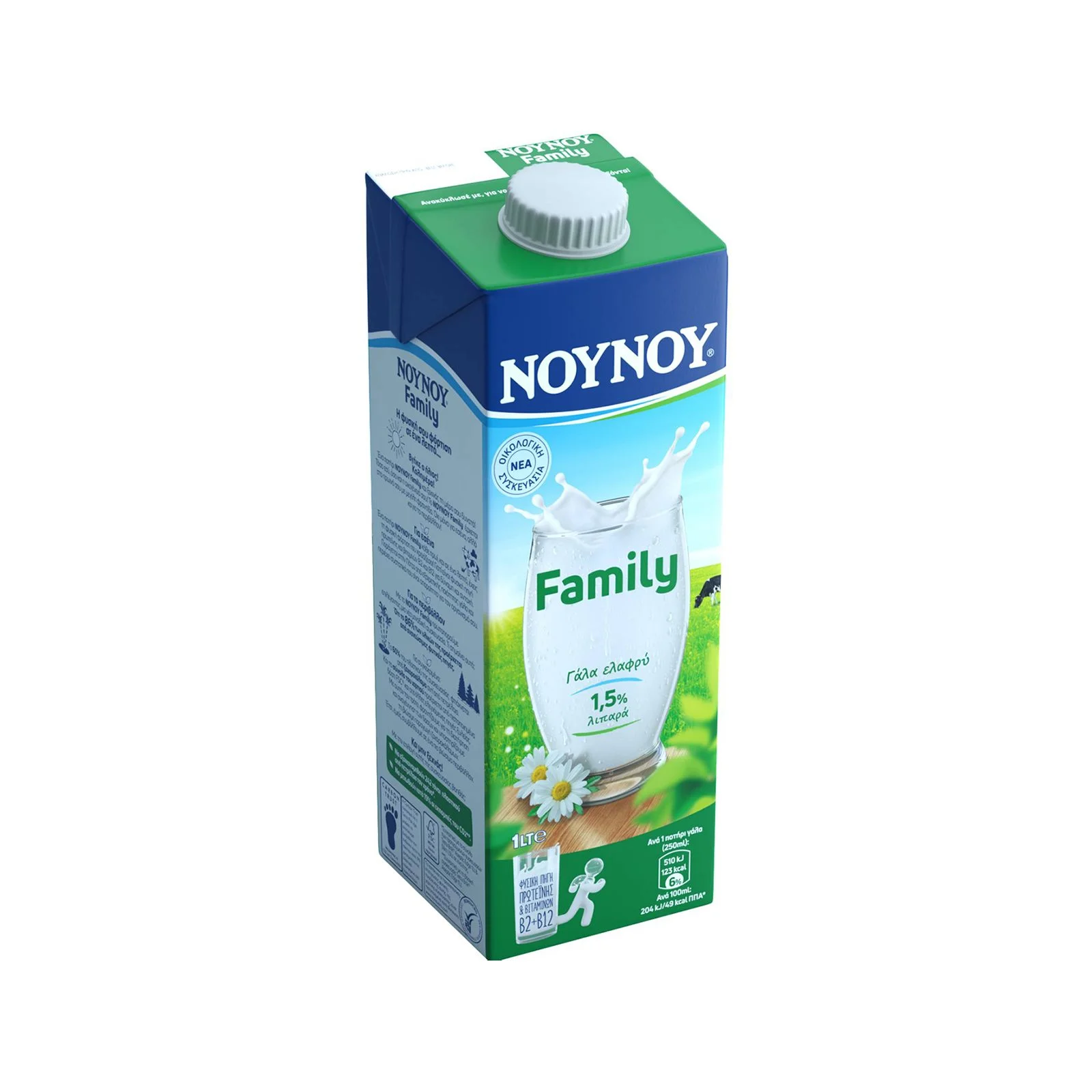 ΝΟΥΝΟΥ Family Γάλα Υψηλής Παστερίωσης Ελαφρύ 1lt - Image 2