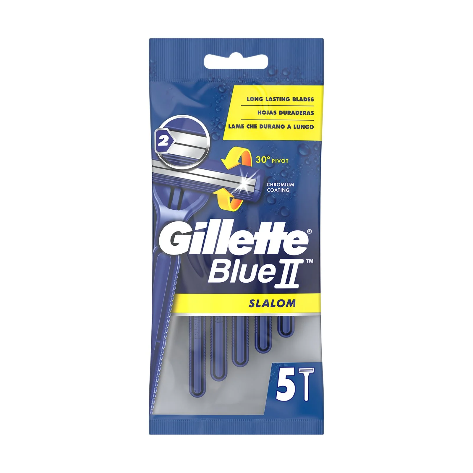 GILLETTE Blue II Ξυραφάκια Μιας Χρήσης Slalom 5τεμ - Image 2