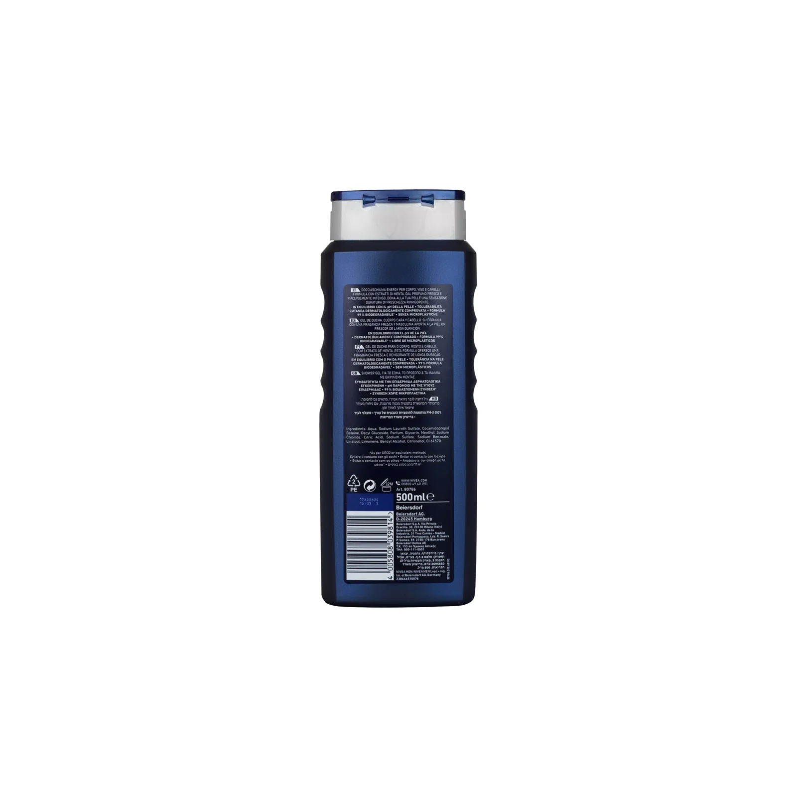 NIVEA Men Energy Ντους Gel 500ml - Image 2