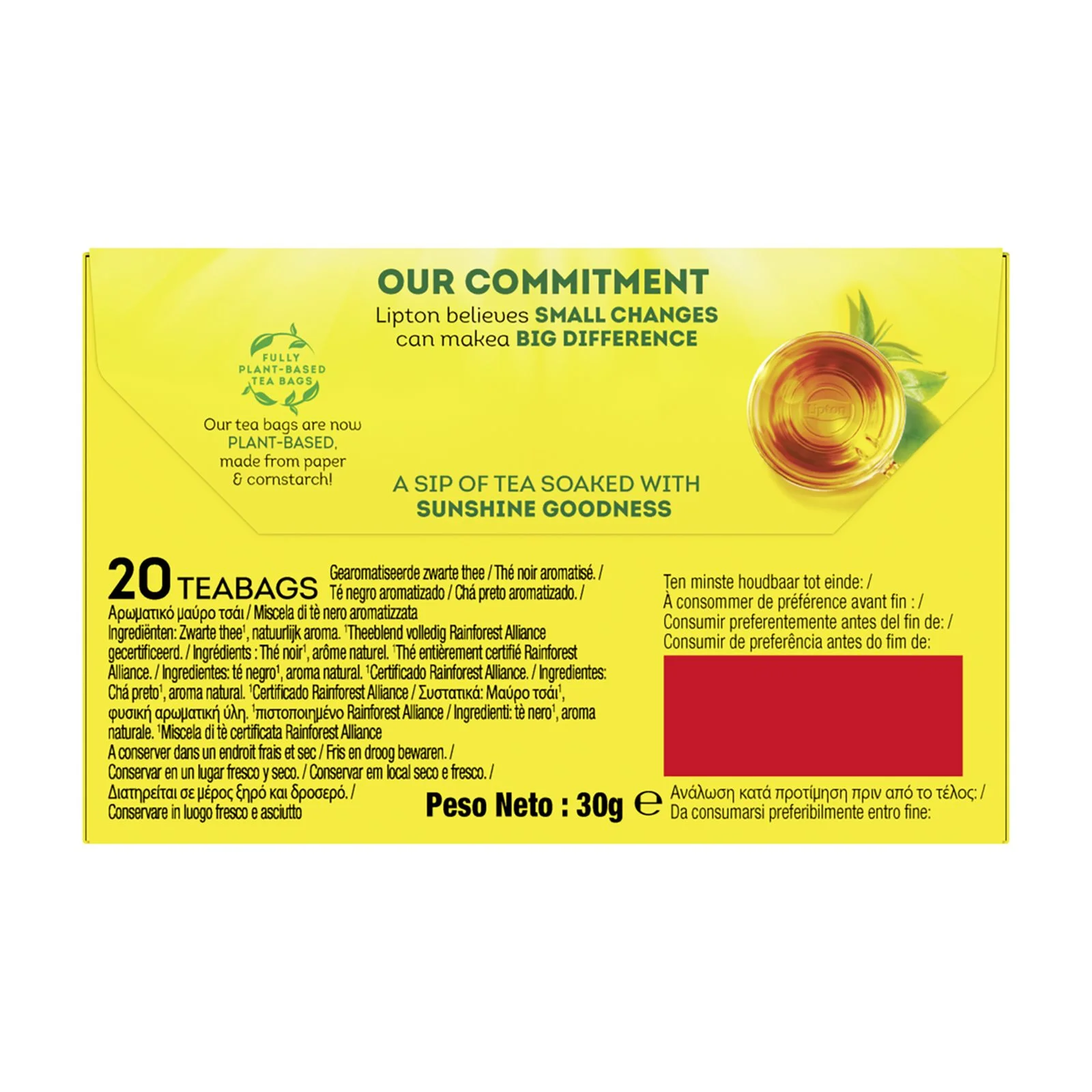 LIPTON Yellow Label Μαύρο Τσάι 20 φακελάκια x1,5g - Image 3